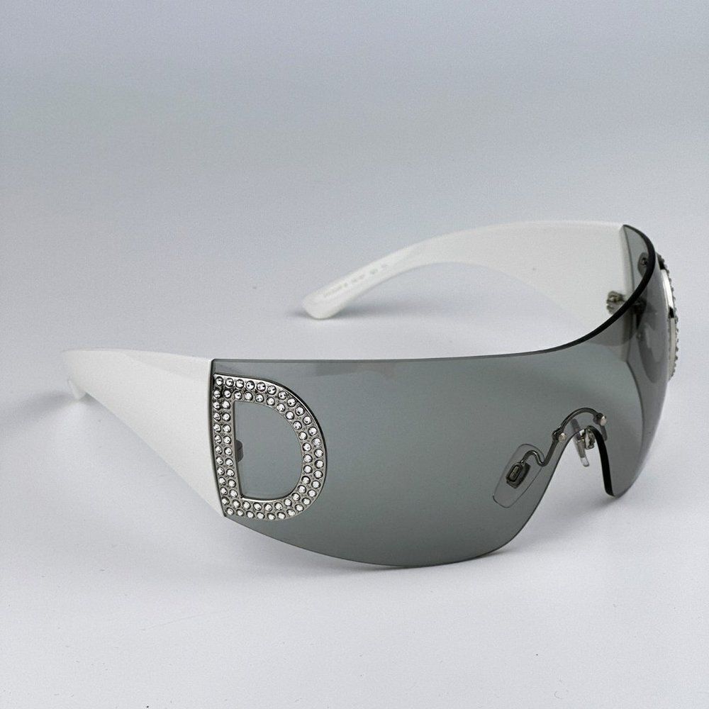NEW D&G DG2298B 06/87 Light Grey Rimless Pillow Women Sunglasses